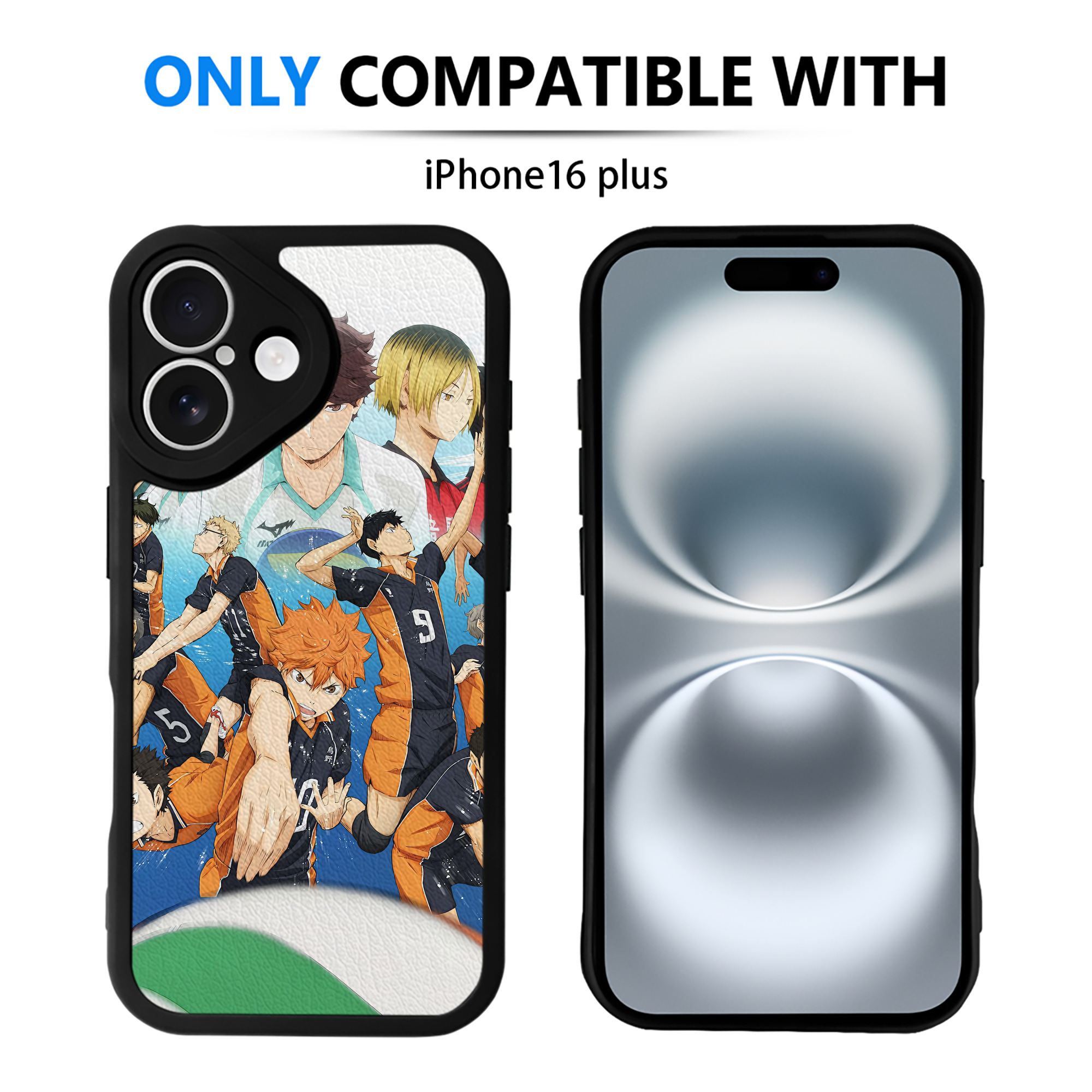 （画像用） ハイキュー!! Haikyu!! 【iPhone 16シリーズ対応】シリコンスマホケース（レザー調） 材質：シリコン